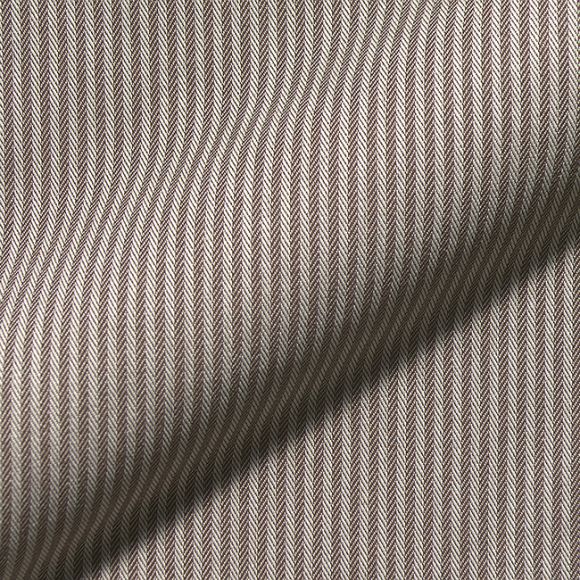 Jacquard de coton - rigide "Double face - Rayures bicolores" (brun/beige)