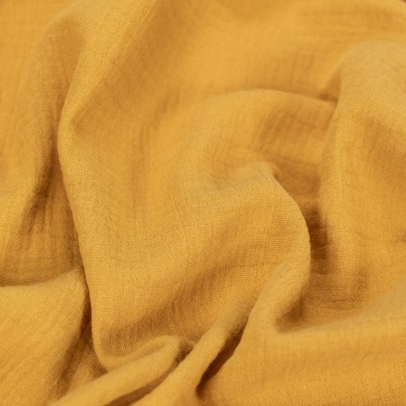 Double gaze de coton - grande largeur "Souple" (curry)