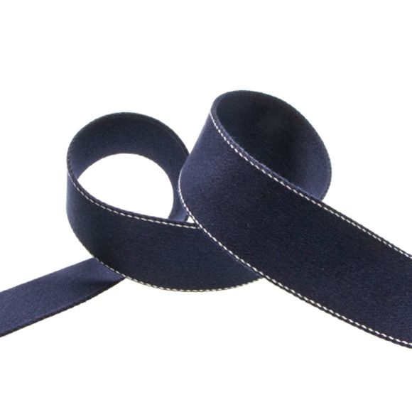 Sangle en coton "Recycling" 40 mm - au mètre (bleu foncé)