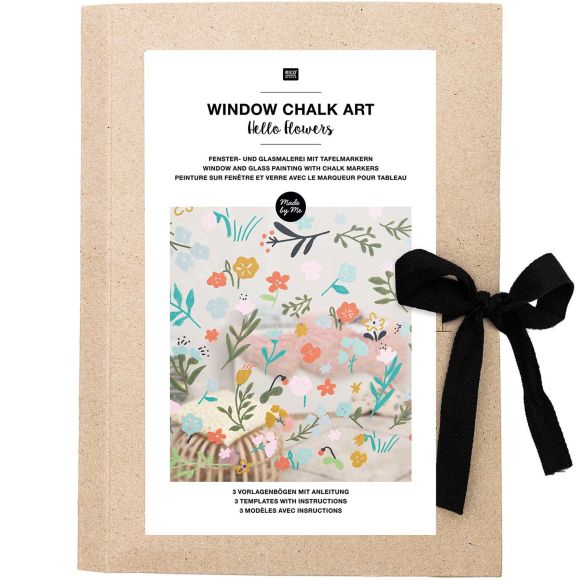Modèles de décors pour fenêtre "Window Chalk Art - Hello Flowers" de Rico Design
