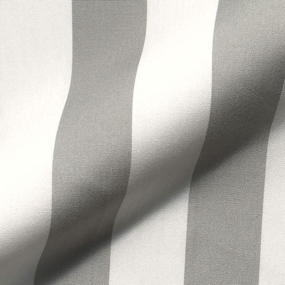 Tissu d'ameublement outdoor - acrylique "Maxi rayures" (gris clair/offwhite)