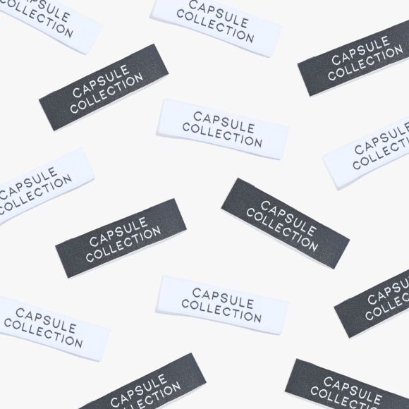 Étiquette textile "Caspule Collection" - lot de 6 (noir-blanc) de Kylie and the Machine