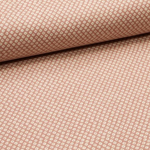 Coton/tissu japonais "Pois" (vieux rose/blanc cassé)