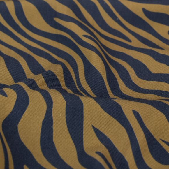 Twill Baumwolle "Animalprint - Zebra" (oliv-schwarz)