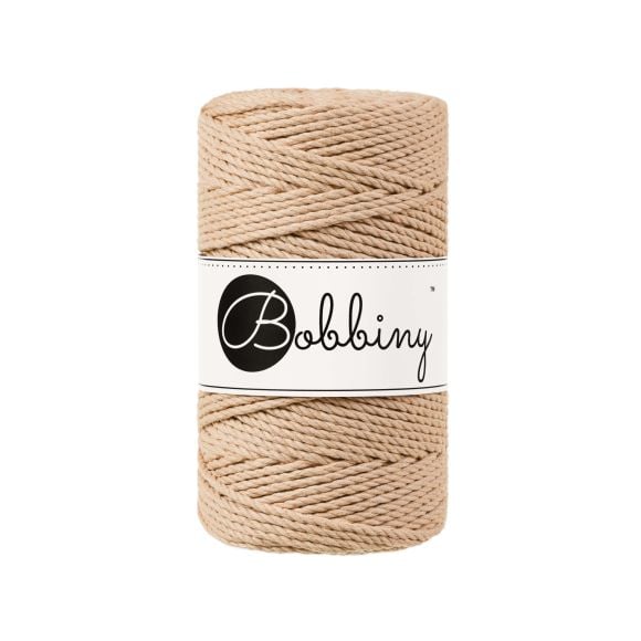 Recycling Makramee-Garn Baumwolle "Rope Ø 3 mm - biscuit" (helllachs) von Bobbiny