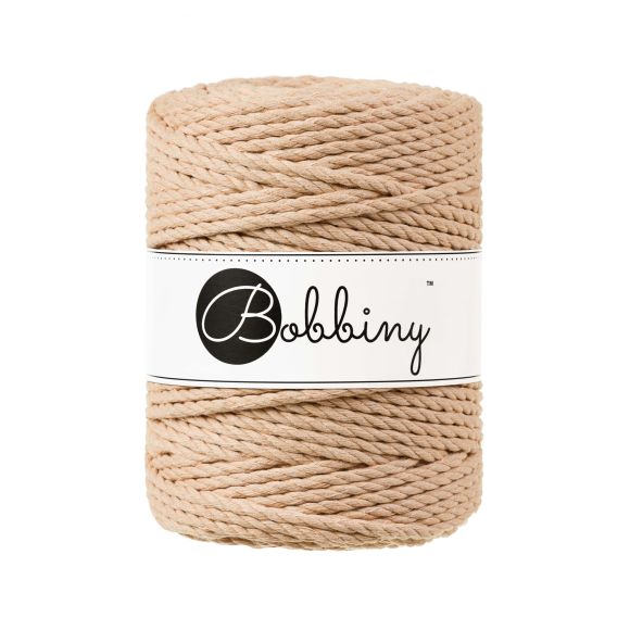 Recycling Makramee-Garn Baumwolle "Rope Ø 5 mm - biscuit" (helllachs) von Bobbiny