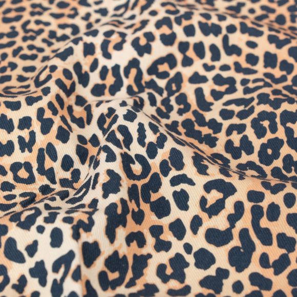Twill Baumwolle "Animalprint - Leopard" (beige-braun/schwarz)