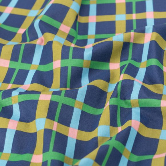 Baumwolle "Check/Karo Fantasy" (grün/blau/rosa)