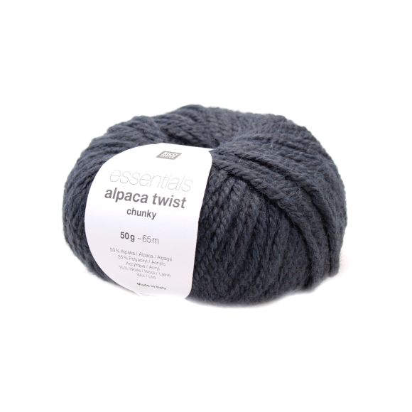 Laine d'alpaga - Rico Essentials Alpaca Twist Chunky (bleu foncé)