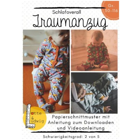 Patron - Combi-pyjama pour bébés/enfants "Traumanzug" (50-116) de Lotte & Ludwig (en allemand)