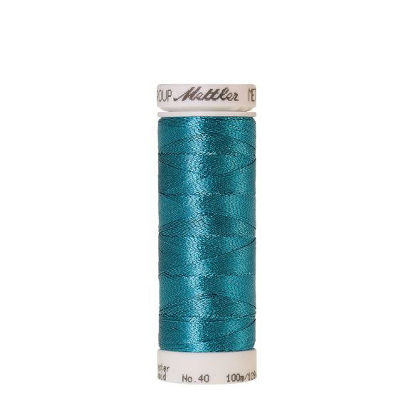 Mettler - Fil à coudre et à broder "Metallic", bobine de 100 m (4101/bright turquoise)