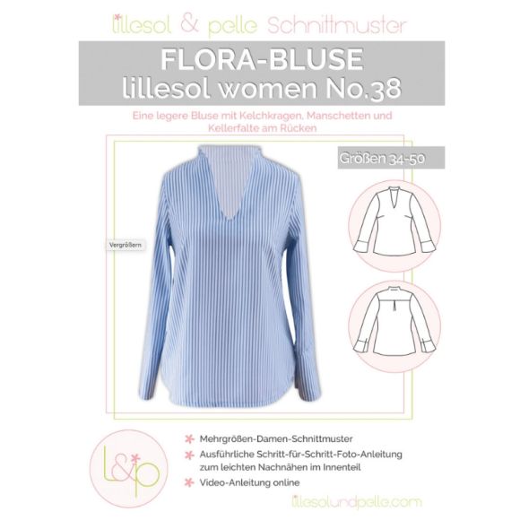 Patron - "Blouse Flora - N° 38" pour femmes (34-50) de lillesol & pelle (allemand)