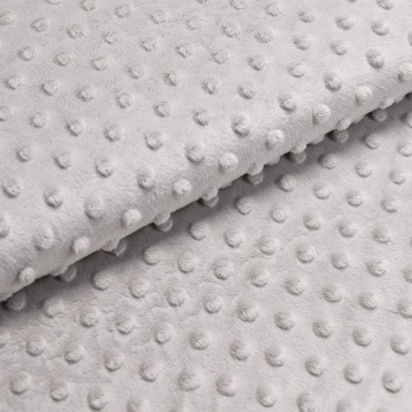 Tissu minky - effet 3D "Pois" (taupe)