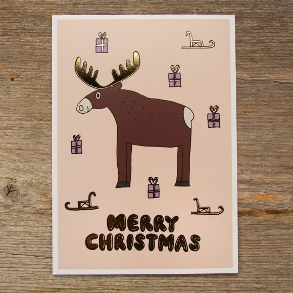 Postkarte "Merry Christmas/Hirsch" von Kids Pics