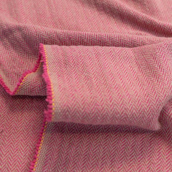 Jacquard de coton "Chevrons" (pink-beige)
