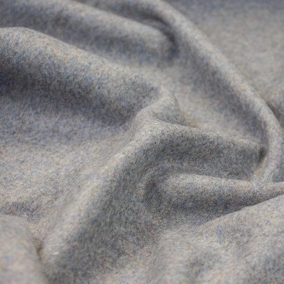 Mantelstoff Wollmix "Flausch - Mélange" (hellbeige/helljeans)
