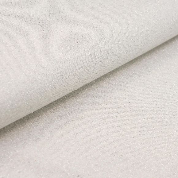 Canevas de coton "Aspect lin - Lurex" (nature/gris clair-argenté)