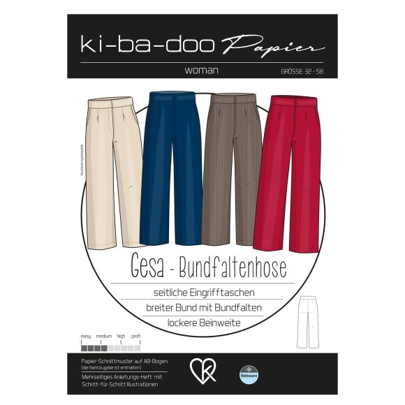 Patron - Pantalon pour femmes "Gesa" (32-58) de ki-ba-doo (en allemand)