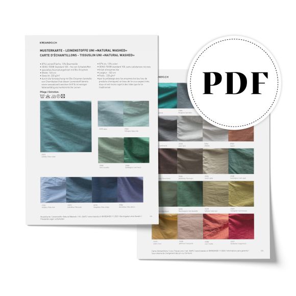 PDF Musterkarte - Leinenstoff "natural washed" von KREANDO (Freebook)
