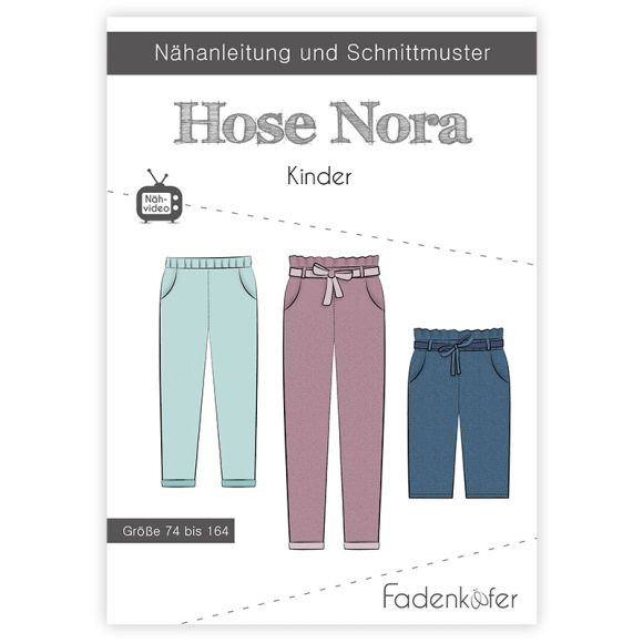 Schnittmuster - Kinder Hose "Nora" Gr. 74-164 von fadenkäfer