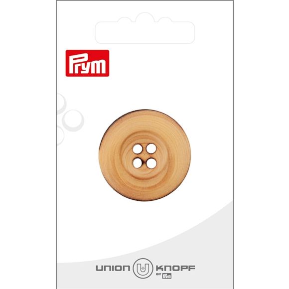 PRYM Bouton en bois - rond "4 trous" Ø 30 mm (nature)