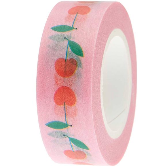 Masking Tape "Just bees + fruits + flowers - Kirschen" (rosa-rot) von RICO DESIGN