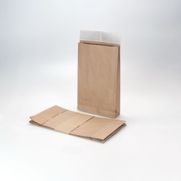 Papierbeutel/Blockbodenbeutel Kraftpapier "Mini" 30 x 19 x 5 cm, 5 Stück (braun)