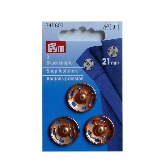 PRYM Boutons pression - Ø 21 mm, 3 pces (or rose) 341801