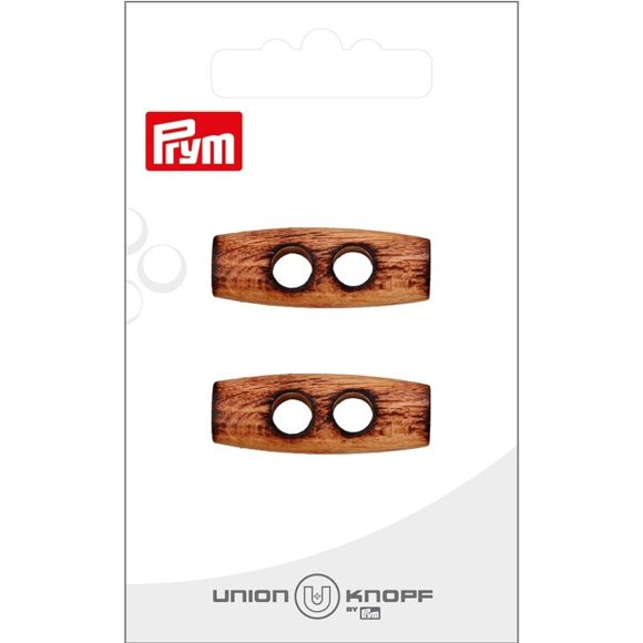 PRYM Brandebourg en bois "Duffle-coat" - 32 mm, pack de 2 (nature)