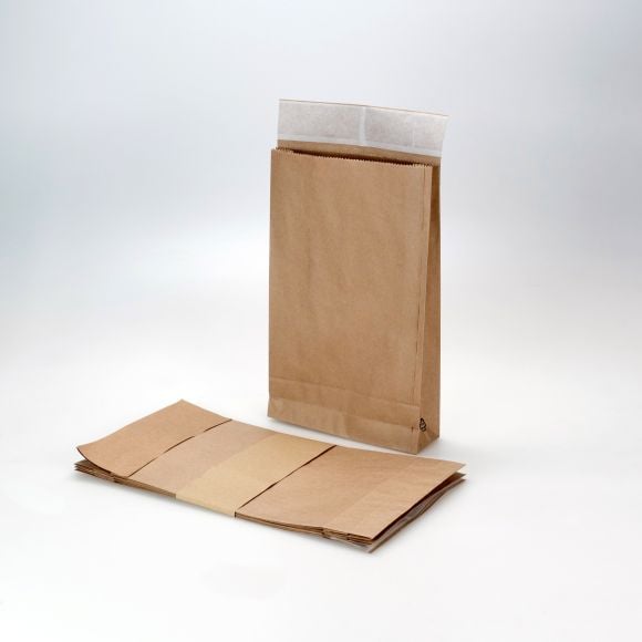 Papierbeutel/Blockbodenbeutel Kraftpapier "Midi" 35.5 x 25 x 5 cm, 5 Stück (braun)