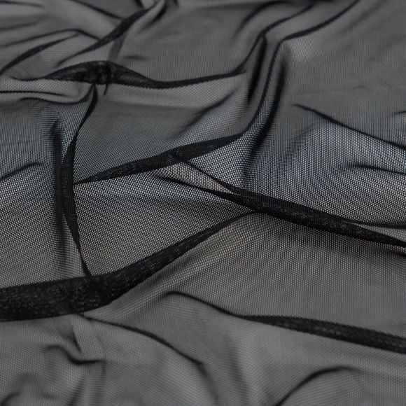 Netzstoff - elastisch "Mesh" (schwarz)