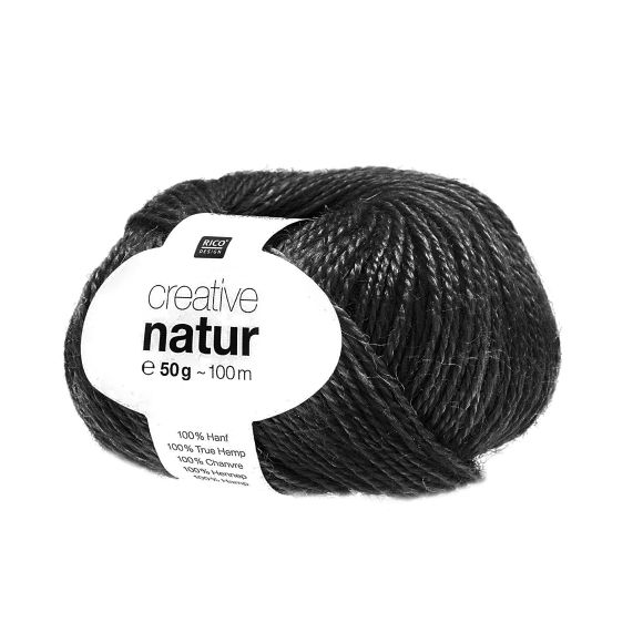 Fil de chanvre - Rico Creative Natur (noir)