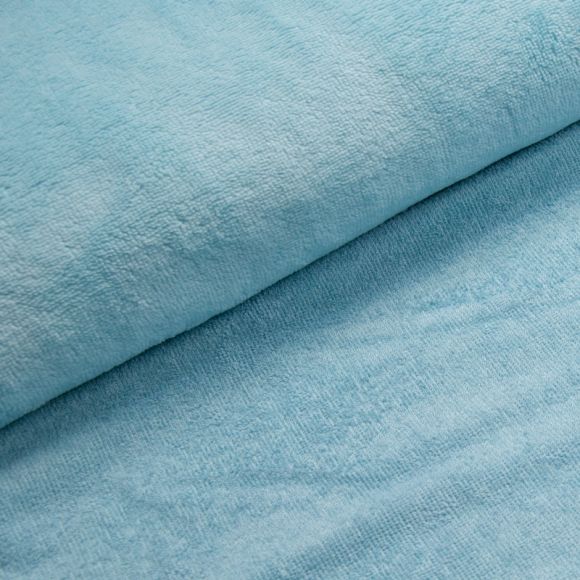 95 cm reste // Tissu éponge bambou/coton - uni "Wellness" (bleu clair)