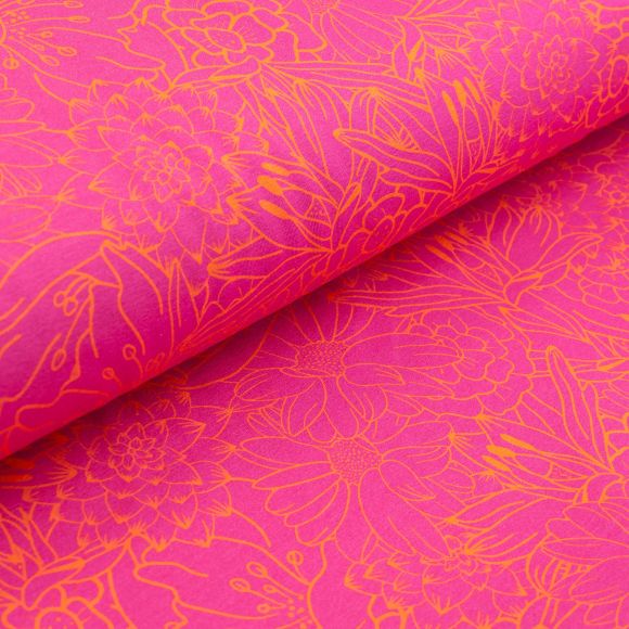 Jersey de coton "Primavera/Fleurs by Bienvenido" (pink-corail) de SWAFING