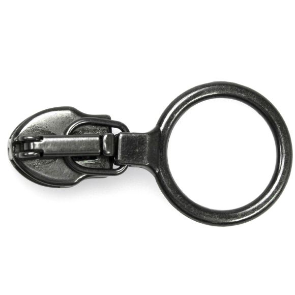 Zipper/Schieber O-Ring - zu Reissverschluss endlos "Flex Metallic Look" (graphit) von riri