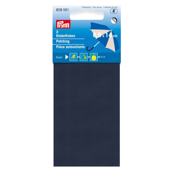 PRYM Nylonflicken - selbstklebend, 2 Bogen à 6.5 x 14 cm (marine) 929501