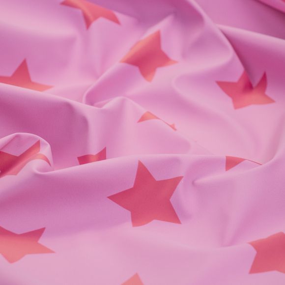 Regenmantelstoff "Sterne" (rosa-pink)