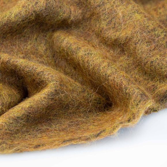 Tissu pour manteaux en laine mélangée "Alpacas Andinas" (ocre)