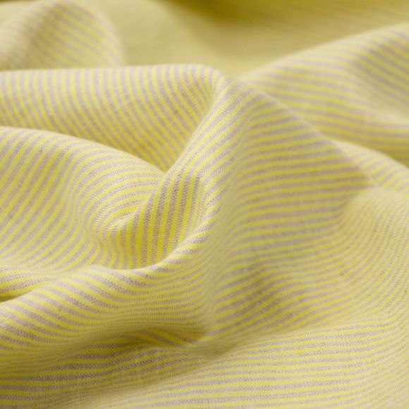 Lin/coton - fil teint "Neon fizz/rayures" (nature/jaune fluo) de MERCHANT & MILLS