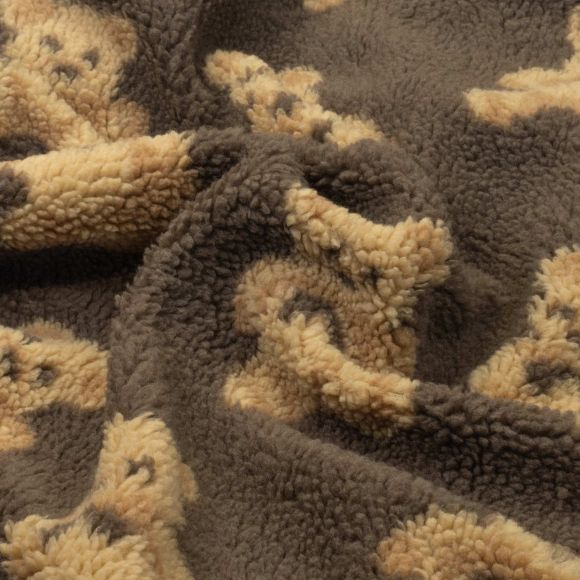 Fausse fourrure "Teddy - Ourson" (brun-brun clair)