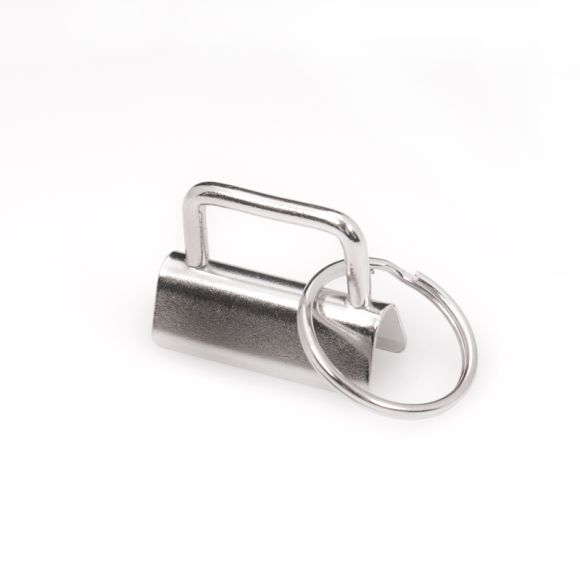 Embout à pincer pour porte-clés avec anneau 20/25/30 mm (argenté)