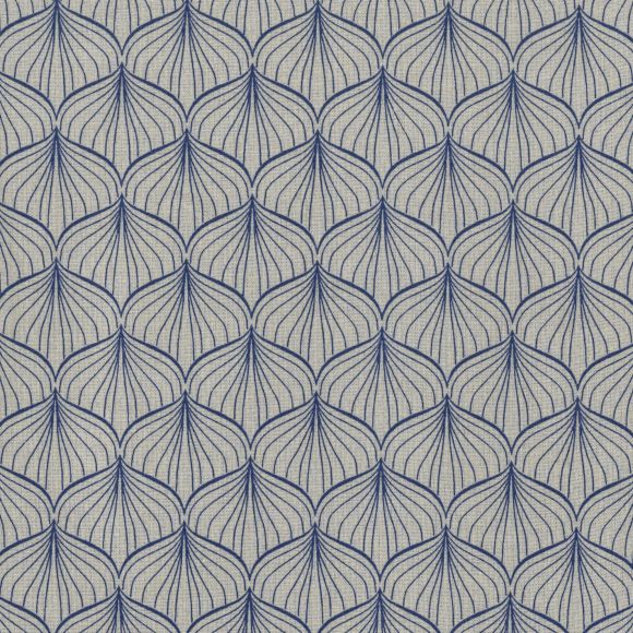 AU Maison - Toile cirée "Alli-Sand" (sable-bleu foncé)