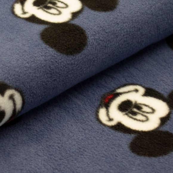 Tissu polaire "Disney/Mickey Mouse" (bleu-noir/blanc)