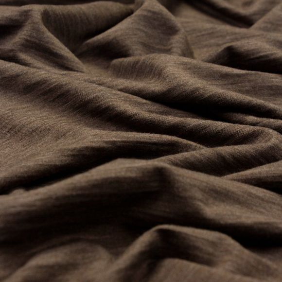 Jersey de laine mérinos - teint en fil "Elliot" (brun chiné)