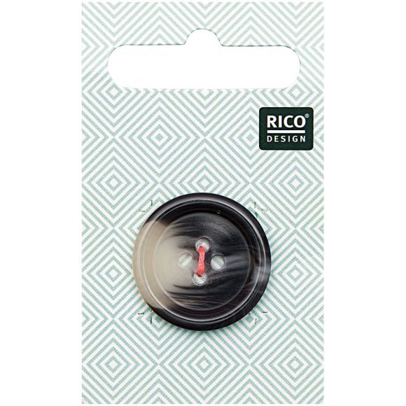 Knopf "Structure" rund 4-Loch - Ø 25 mm, 1 Stück (grau) von RICO DESIGN