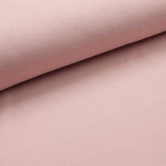 Tissu bord côte bio lisse "uni - zephyr" (rose pastel) de C. PAULI