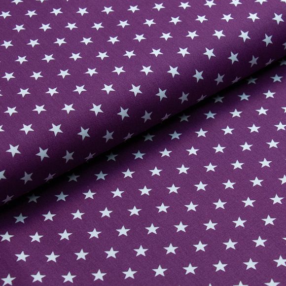 Coton "étoiles" (violet-blanc)