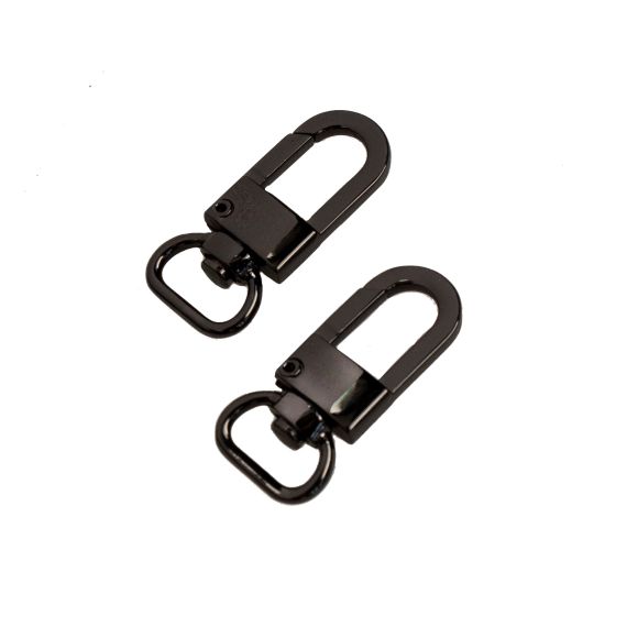 Taschenkarabiner "Mini Luxe" - 12 mm - Pack à 2 Stk (onyx/grau)