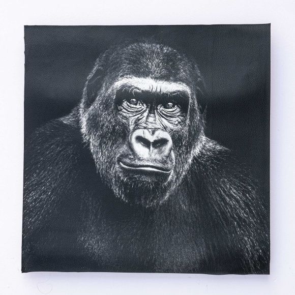 Kunstleder Nappa Panel "Gorilla" 44 x 44 cm (schwarz)