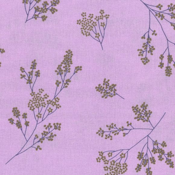 AU Maison - Coton "Alberte-Violet" (lilas rosé-violet/brun)